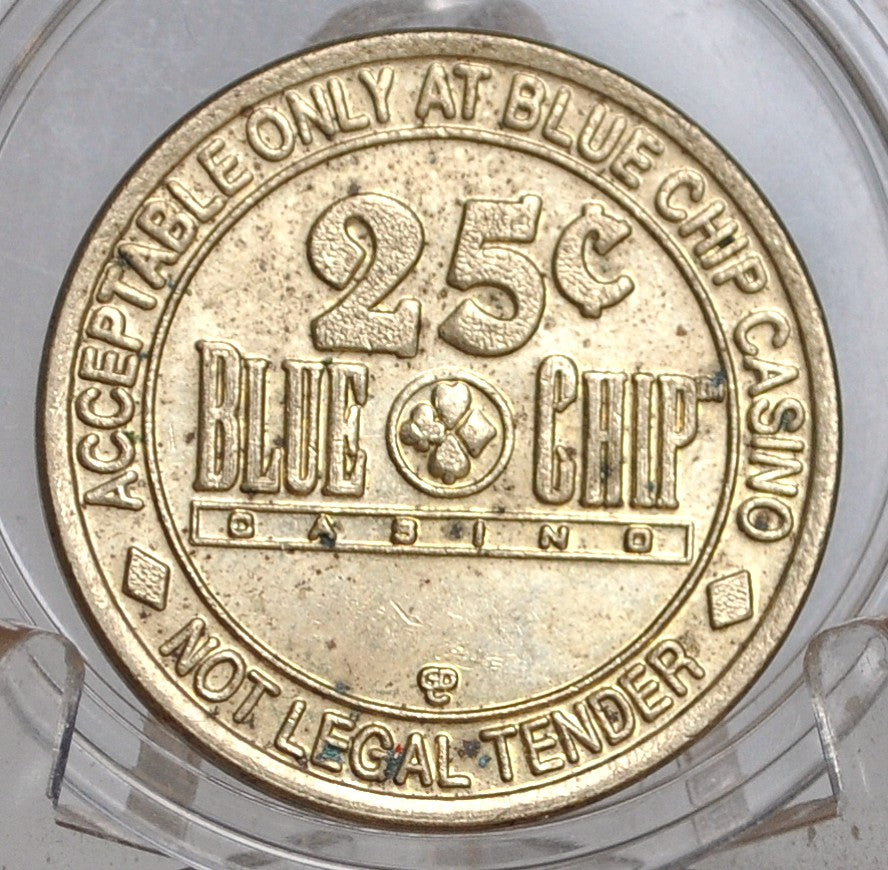 25 Cent Gaming Token - Blue Chip Casino, Michigan City, Indiana Token - Twenty Five Cent Gaming Token Michigan City