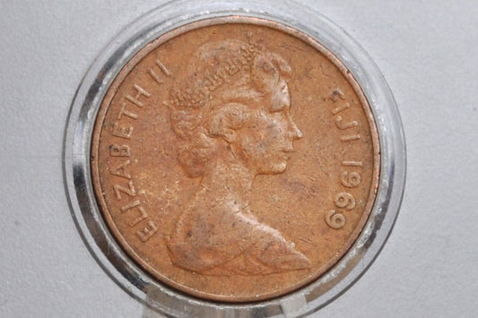 Fiji 2 Cent Coins - UK Issue Fiji Coins - 60s, 70s, 80s - Choose by Date - Coins from Fiji - Palm Fan Reverse -