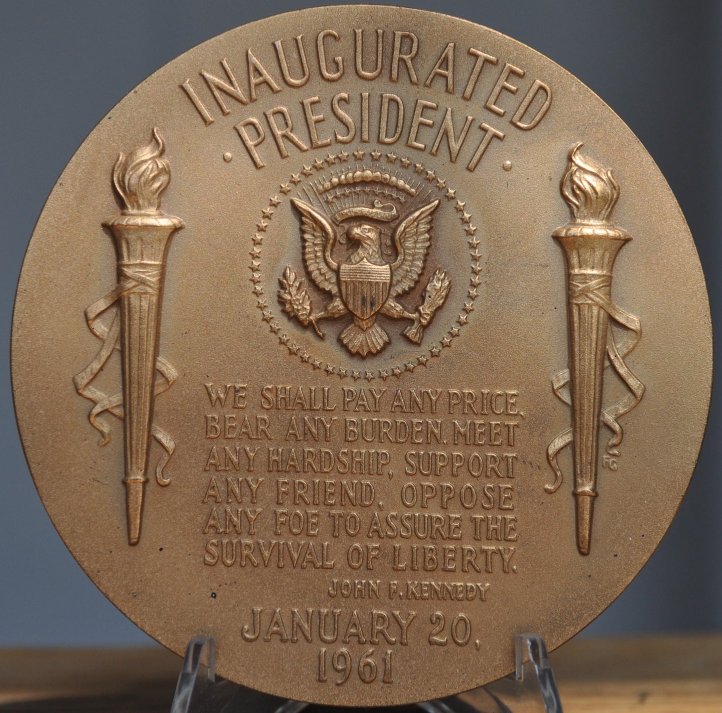 John F Kennedy Inauguration Commemorative Medal - JFK Inaugural President Speech Medal