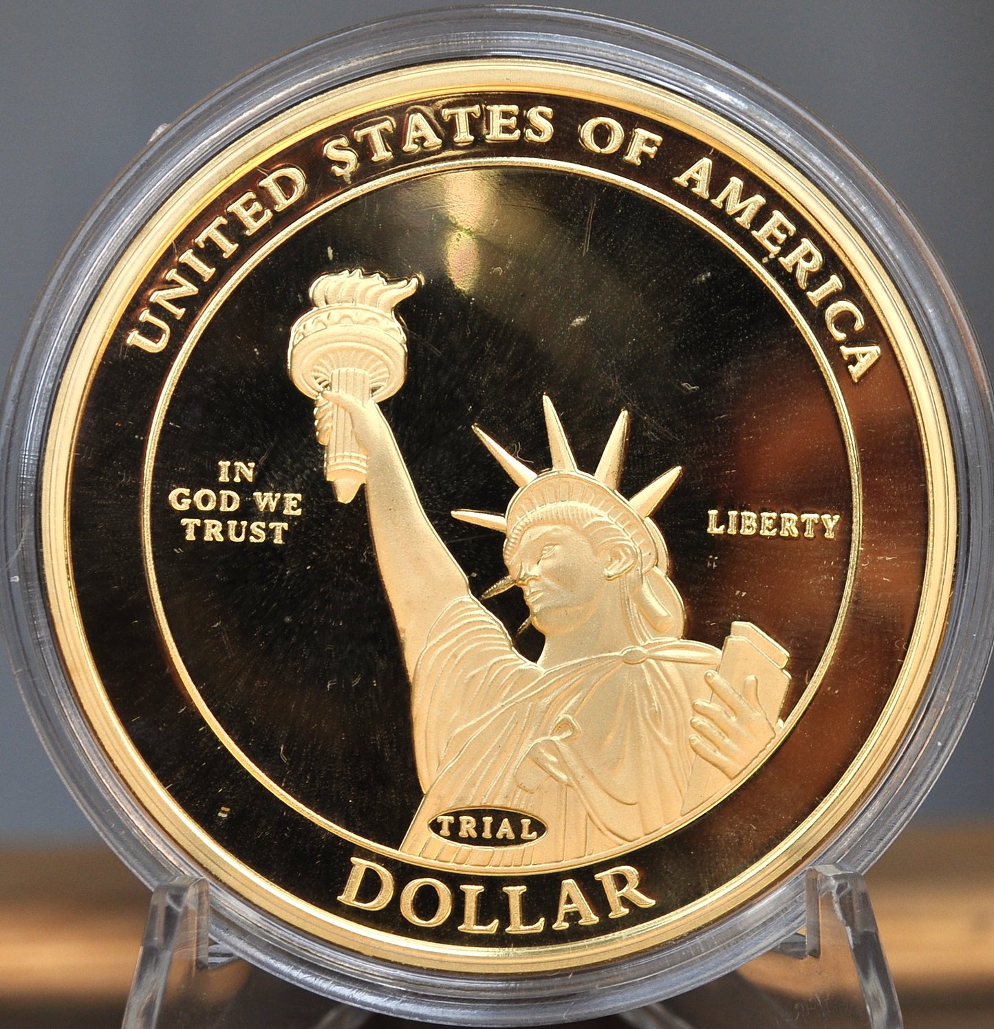 Abraham Lincoln Presidential Trial Dollar - 24k Gold Plated Abraham Lincoln Trial Dollar