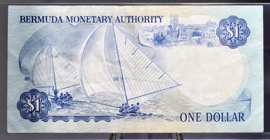 1979-82 Bermuda Monetary Authority 1 Dollar Note - Choice of Issue Date - 1982 British Bermuda One Dollar Banknote - P#28b