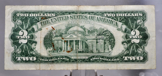 1963 U.S. Legal Tender 2 Dollar Note - Low Serial Number - 00806164 - 1963 Two Dollar Low Serial Red Seal Note - Fr#1513