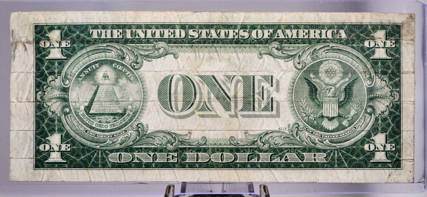 1935 B Silver Certificate 1 Dollar Note - Fancy Pattern Repeating Serial Number - 51121919 - 1935B Series Silver Cert Banknote - Fr.1611