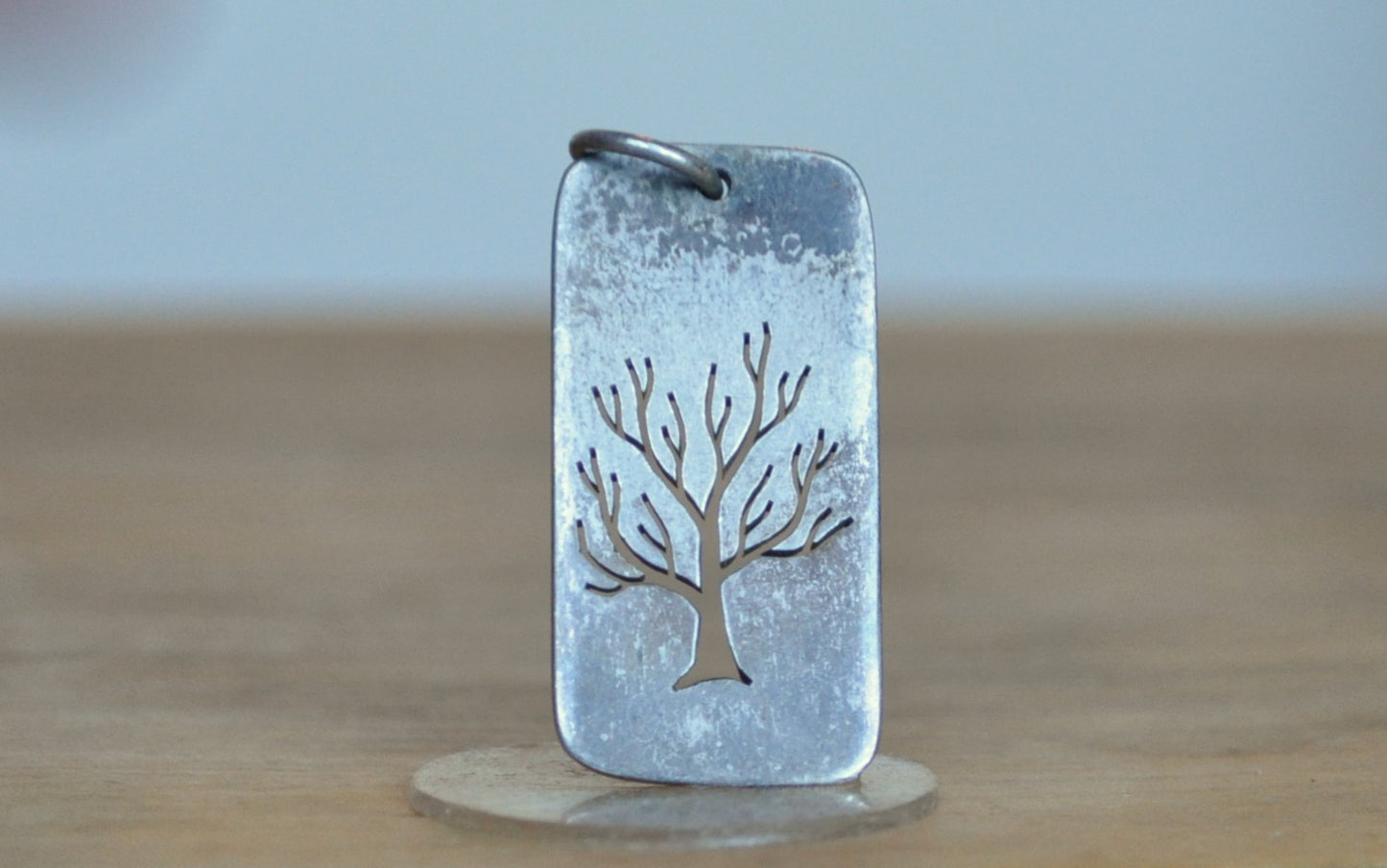 Sterling Silver Tree of Life Dogtag Pendant - Stamped and Tested Sterling Silver - H. Hyams Tree of Life Dogtag