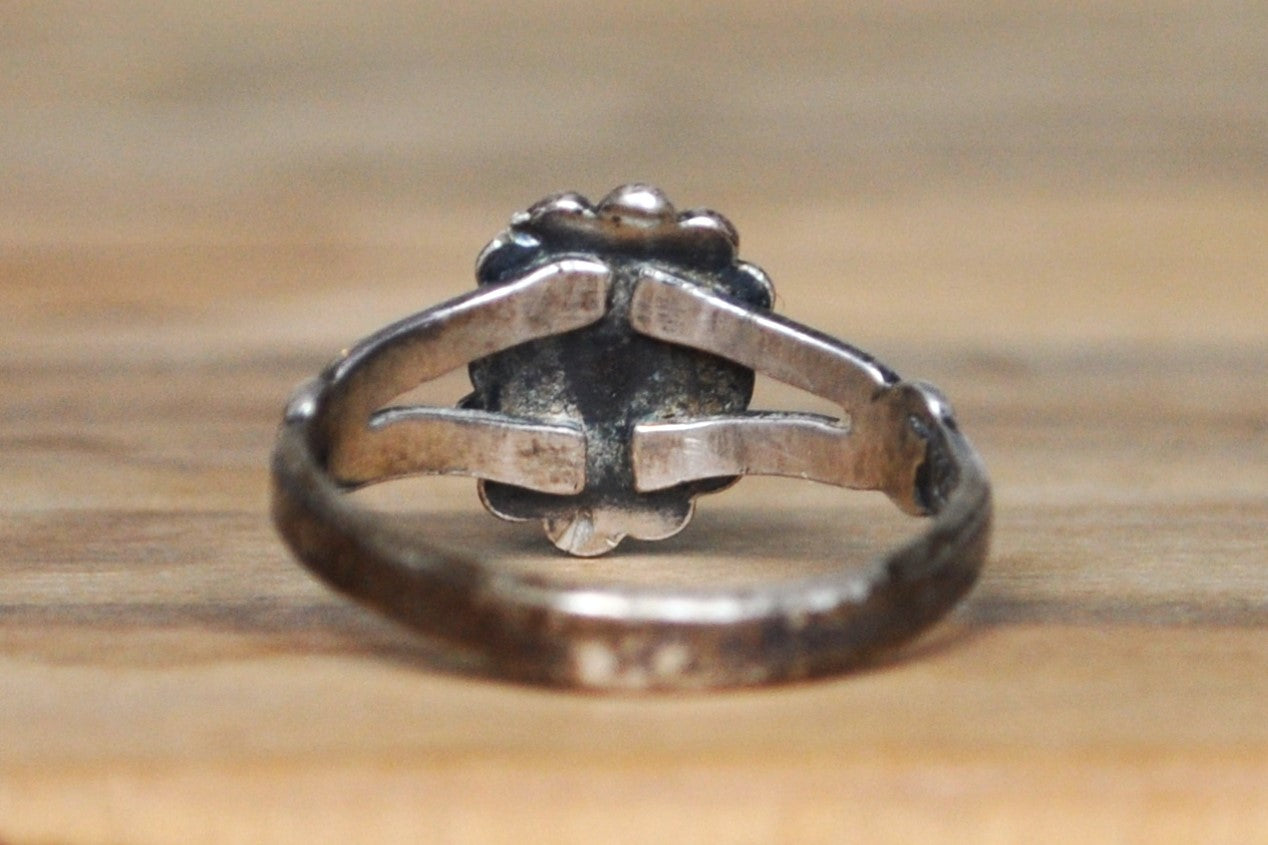 Bell Trading Post Sterling Silver Skinny Oval Turquoise Stone Ring - Size 6 - Stamped and Tested Sterling Silver - Authentic Native American Jewelry