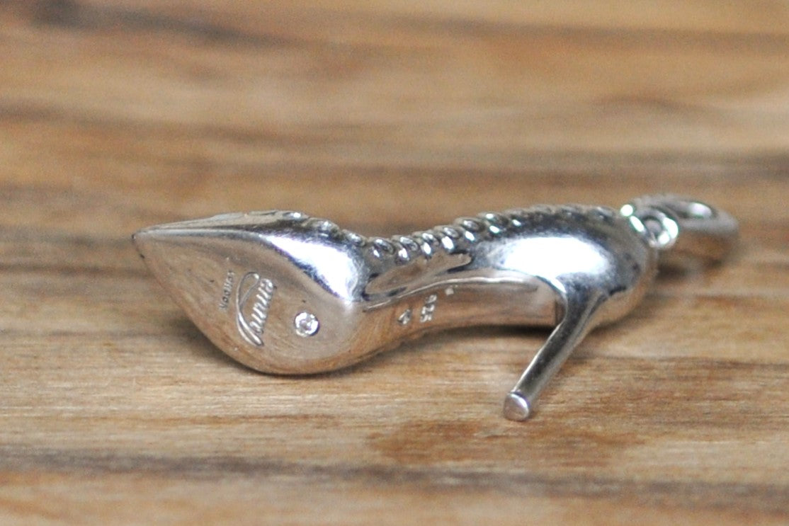 Sterling Silver Diamond Studded Emmy London Kay Jewelers High Heel Charm - Stamped and Tested Sterling Silver - Emmy London Kay Jewelers Collaboration
