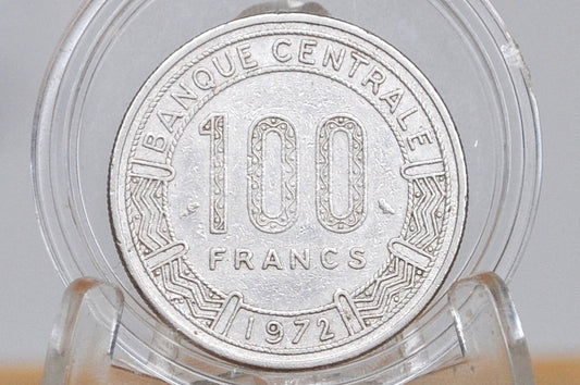 Rare 1972 Gabon 100 Francs - Great Condition - Eland Antelope Obverse - Animal Coins - Unique African Coins -