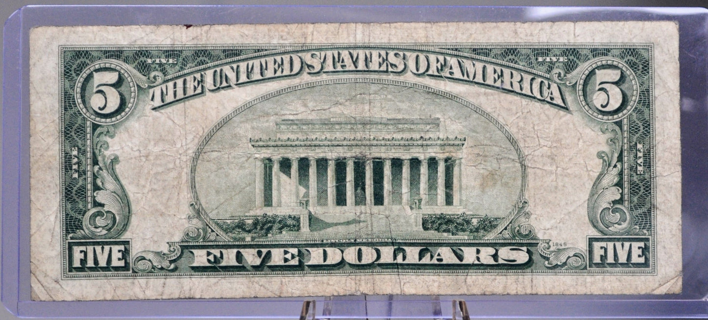 1934-A Federal Reserve 5 Dollar Note - Choice of Grade and Bank Issue - 1934 A US Five Dollar Bill - Fr.1957A Fr.1957B Fr.1957C