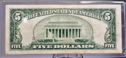 1934-C Federal Reserve 5 Dollar Note - Choice of Grade - Choose by Bank Issue - 1934C US Five Dollar Banknote - Fr.1959A, 1959B, 1959D