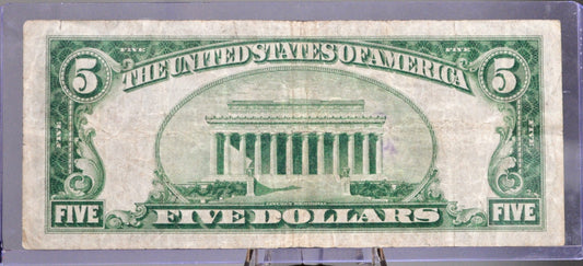 1934 Federal Reserve 5 Dollar Note - Light Green Seal (LGS) - Boston (A) / Cleveland (D) Issue - 1934 US Five Dollar Bill - Fr.1955-A/D