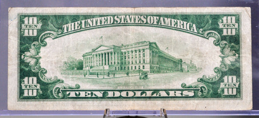 1934-A Federal Reserve 10 Dollar Note - Choice VF (VF+) - New York (B) Issue - 1934A Green Seal Ten Dollar Note - Fr#2006-B