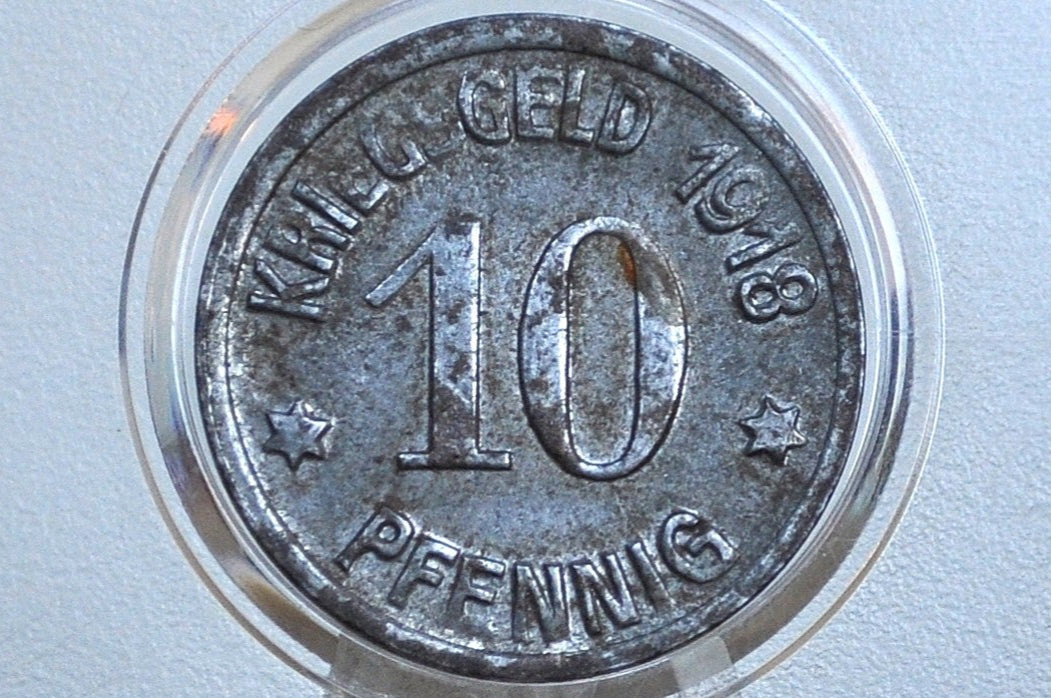1918 City of Coblenz 10 Pfennig - Great Condition - Prussian Rhine Emergency Coinage - German Weimar Republic -