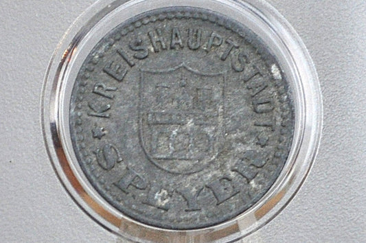 Rarer 1917 Speyer 10 Pfennig - Great Condition - Notgeld Emergency Coinage - German Weimar Republic -