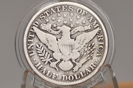 1907-O Barber Silver Half Dollar - VG (Very Good) Condition - Denver Mint - 1907 Silver Half Dollar - 1907O Half Dollar 1907 Barber - New Orleans