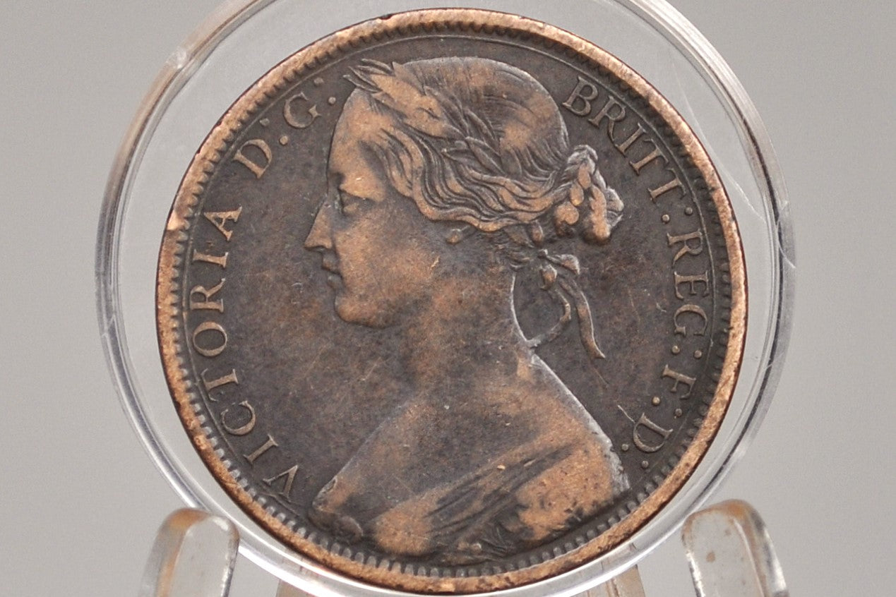 1868 Great Britain One Penny - VF (Very Fine) Grade/Condition - UK Penny 1868 England 1 Cent - Queen Victoria - Bronze, High Grade