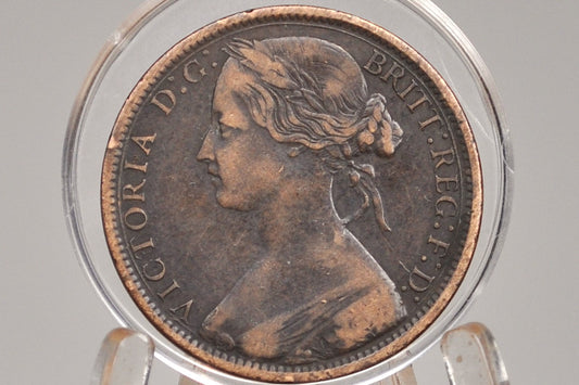 1868 Great Britain One Penny - VF (Very Fine) Grade/Condition - UK Penny 1868 England 1 Cent - Queen Victoria - Bronze, High Grade