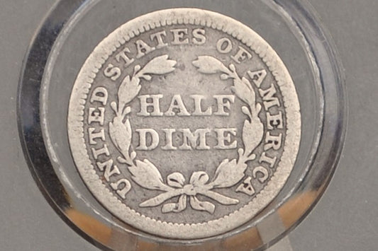 1853 Half Dime - G - 1853 Seated Liberty Half Dime - Early American Coin - 1853 Silver Half Dime Liberty Seated