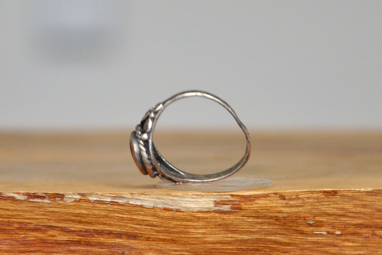 Leafy Yin-Yang Ring - Size 6 - Stamped and Tested Sterling Silver - Chinese Jewelry