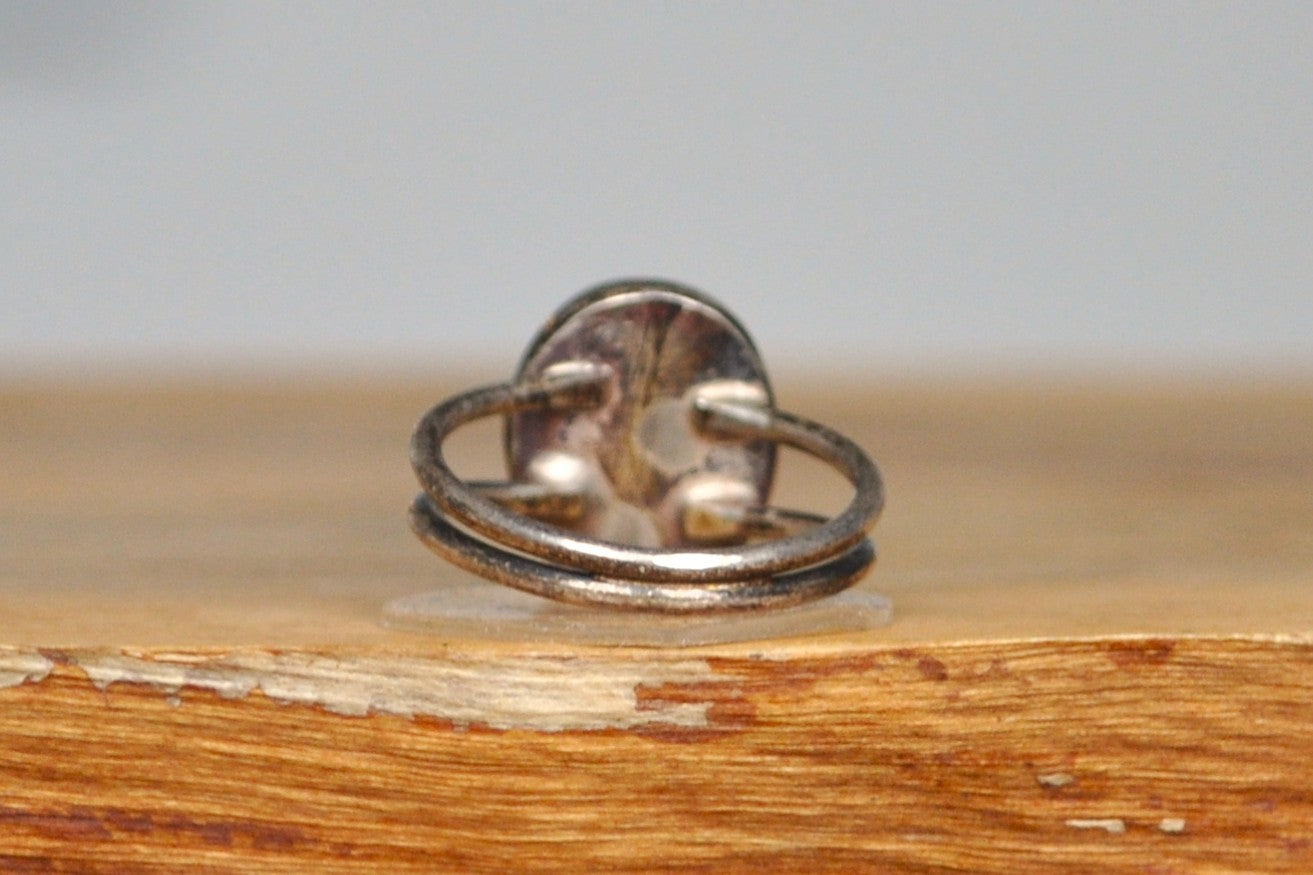 Kyanite Split Ring - Size 5 - Tested Sterling Silver - Stunning Blue Stone Ring