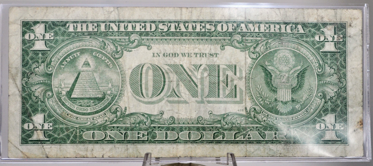 1957B Fancy Triplet Pattern Serial Number 1 Dollar Silver Certificate - 45452221 - 1957 B One Dollar Blue Seal Fancy Serial Note - Fr#1621