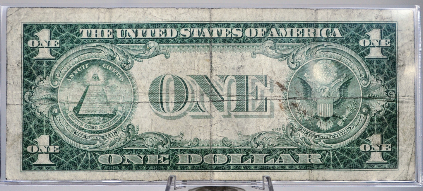 1935 D Silver Certificate 1 Dollar Narrow Type Note - Fancy Repeating Serial Number - 88087180 - 1935D Series Silver Cert Note - Fr.1613N