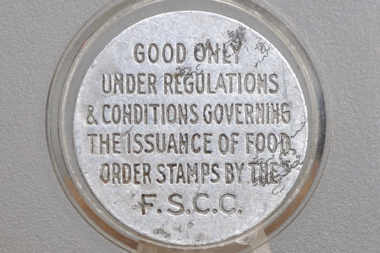 Great-Depression Issue San Francisco Crystal Palace Market Token, Good For 5 Cents 1933 - Food Stamp San Francisco Crystal Palace Market