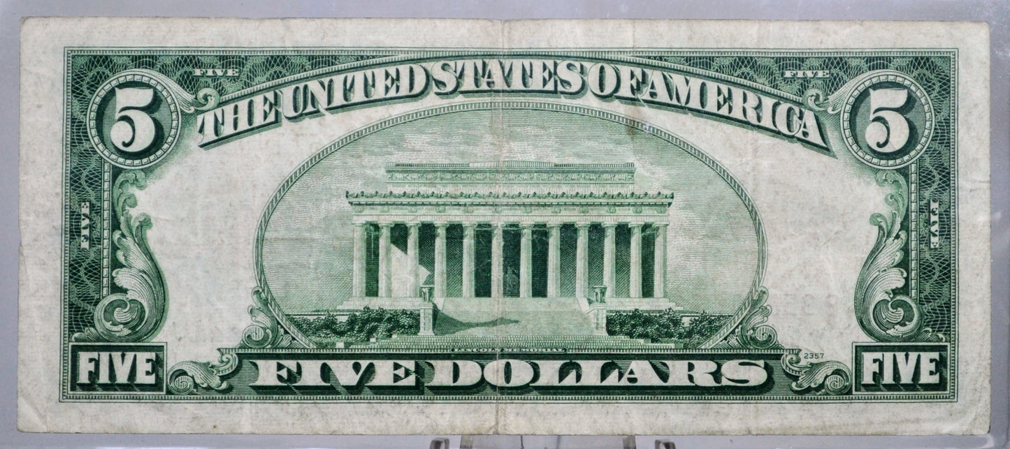 1934-C Federal Reserve 5 Dollar Note - Choice of Grade - Choose by Bank Issue - 1934C US Five Dollar Banknote - Fr.1959A, 1959B, 1959D