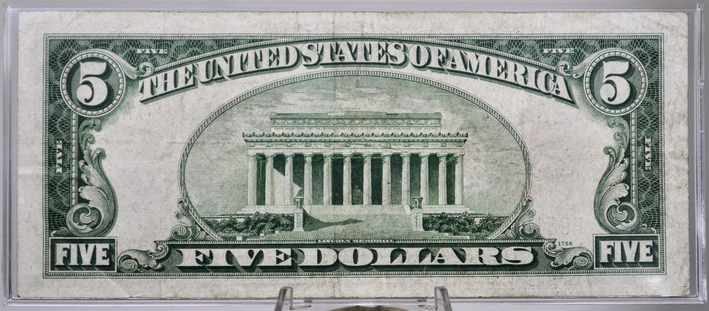 1928F Fancy Palindrome Pattern Serial Number 5 Dollar Legal Tender Note - 98187189 - 1928-F Red Seal Five Dollar Fancy Serial Note - Fr.1531