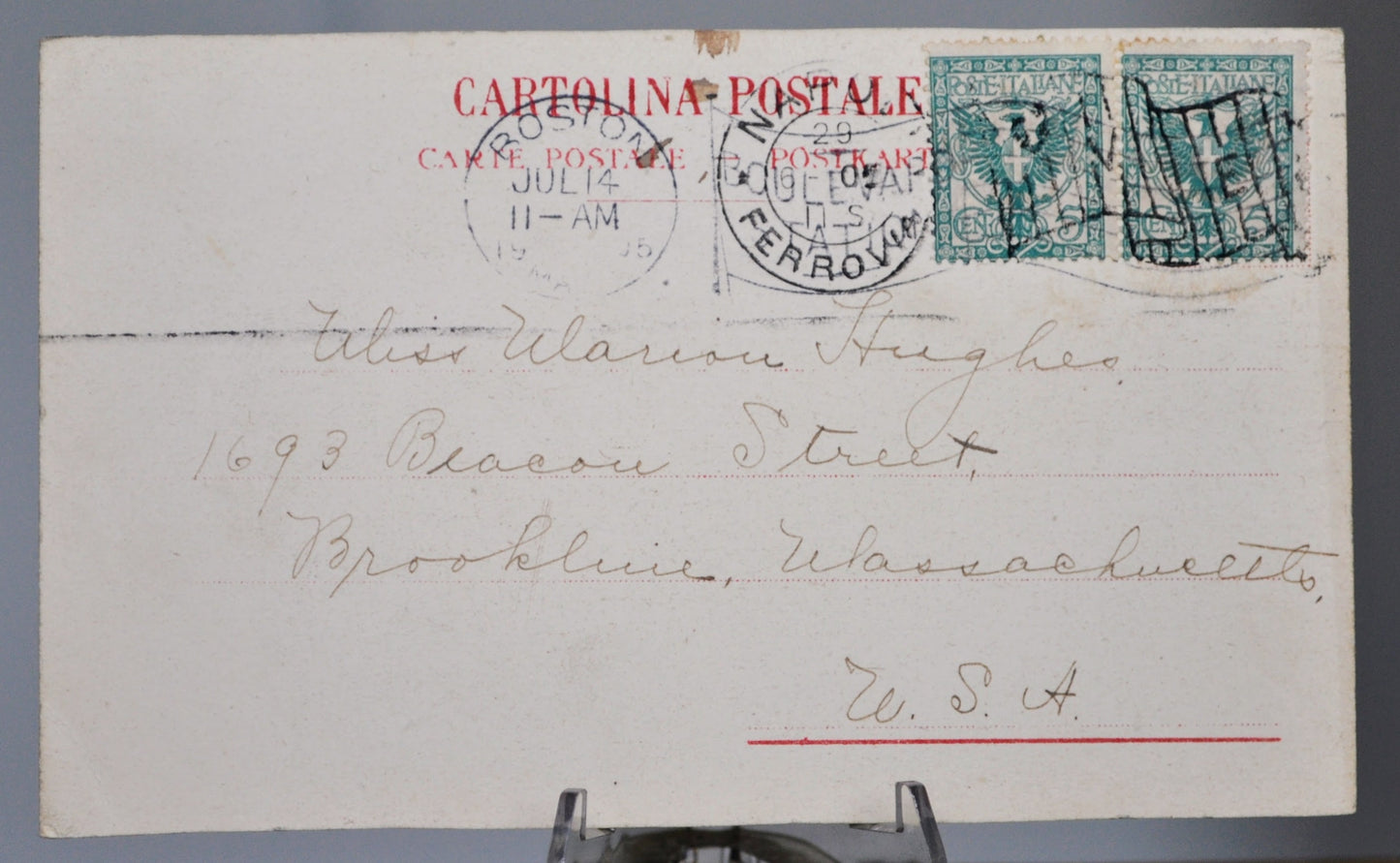 1905 Capri l'Faraglioni Italy Artist Postcard - Grey Color Text - Posted/Stamped 1905 - Antique Capri Italian Coastline Painting Postcard