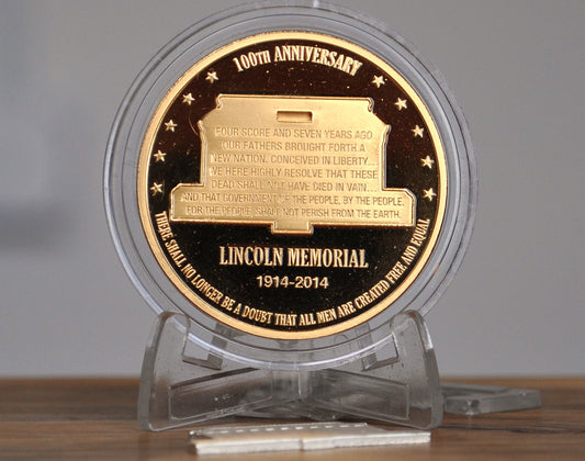 100th Anniversary Lincoln Memorial Commemorative Token - 1914-2014 Lincoln Memorial Anniversary Medallion