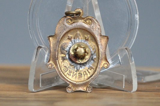 Firenze Vintage Red Fleur-De-Lis Pendant - Antique Fleur-De-Lis Charm