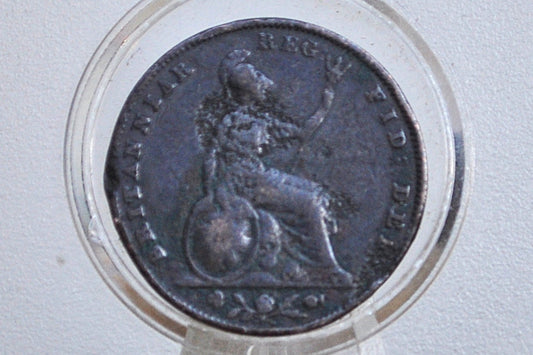 1854 Farthing Great Britain - Historic Coin - UK Farthing 1854 - Bronze