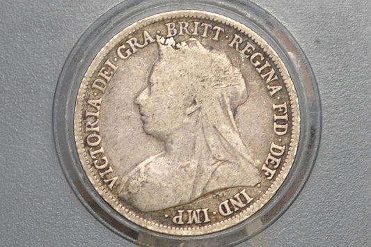 1896 Great Britain Silver 1 Shilling UK One Shilling 1896 - VG/VG+ Details - Queen Victoria - 1 Shilling 1896 Sterling Shilling UK