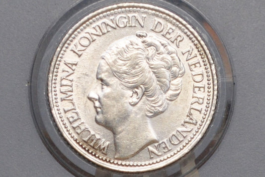1947 Silver Netherlands Curacao 1/4 Gulden - Uncirculated Grade / Condition - Queen Juliana - Only 1 Million Made