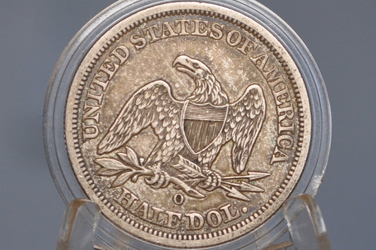 1847-O Seated Liberty Half Dollar - AU, Beautiful Coin - 1847O Liberty Seated Silver Half Dollar