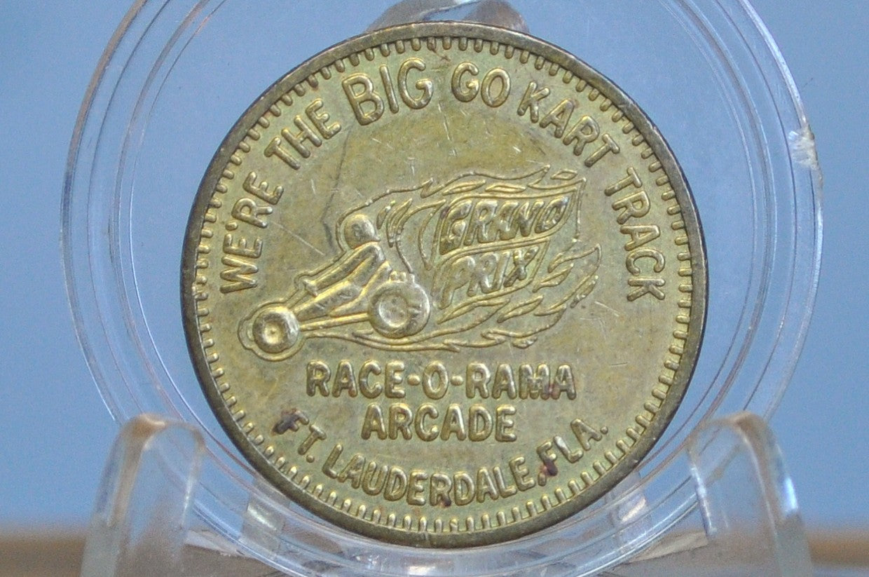 Race-O-Rama Arcade Go Kart Good Luck Coin Token - Good Luck Arcade Token From Race-O-Rama