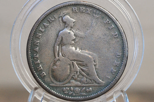 1831 UK Penny Great Britain 1831 - VG Grade / Condition - King William IV - British 1 Penny From 1831, Scarce Coin