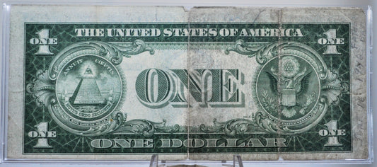 1935B Wet Ink Transfer Error Silver Certificate 1 Dollar Banknote - Cool Transfer Error - 1935 Ink Error Silver Blue Seal Note - Fr.1609