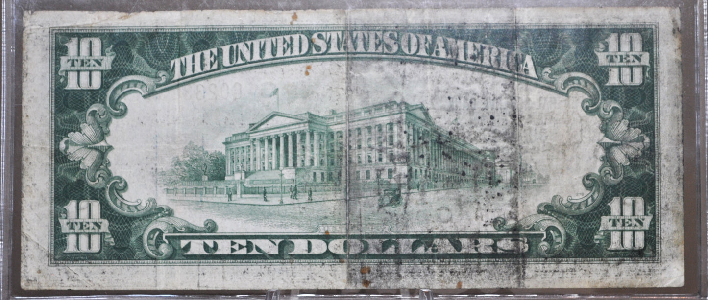 1929 10 Dollar National Currency Note Fr1860-G - Fine - Chicago 1929 Brown Seal Ten Dollar Federal Reserve Banknote Fr1860G