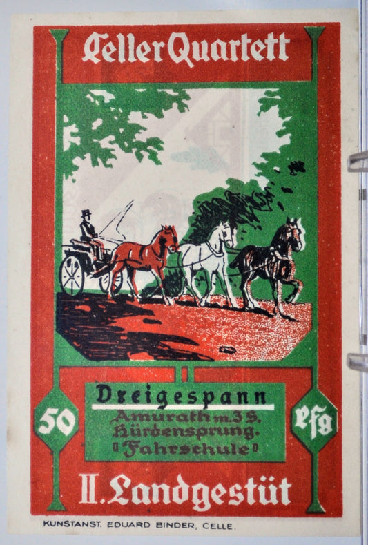 1922 Celle Germany 50 Pfennig Notgeld - Rarer Red Background Type - German Emergency Currency - 1922 German Stadt Fifty Pfennig Note