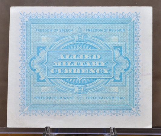 1943 2 Lire Allied Military Italy Note - Uneven Cut Error - UNC - 1943 Italy Military Two Lire Banknote - Allied Military WWII - P#M11a