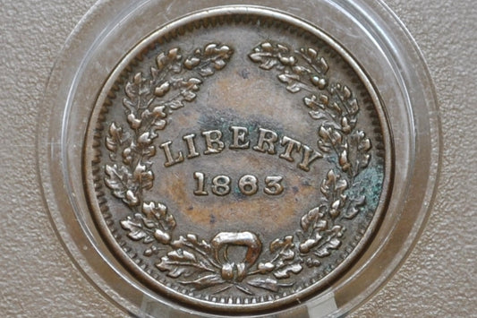 1863 Civil War Token - Liberty - Union - AU Detail - Cool Civil War Token