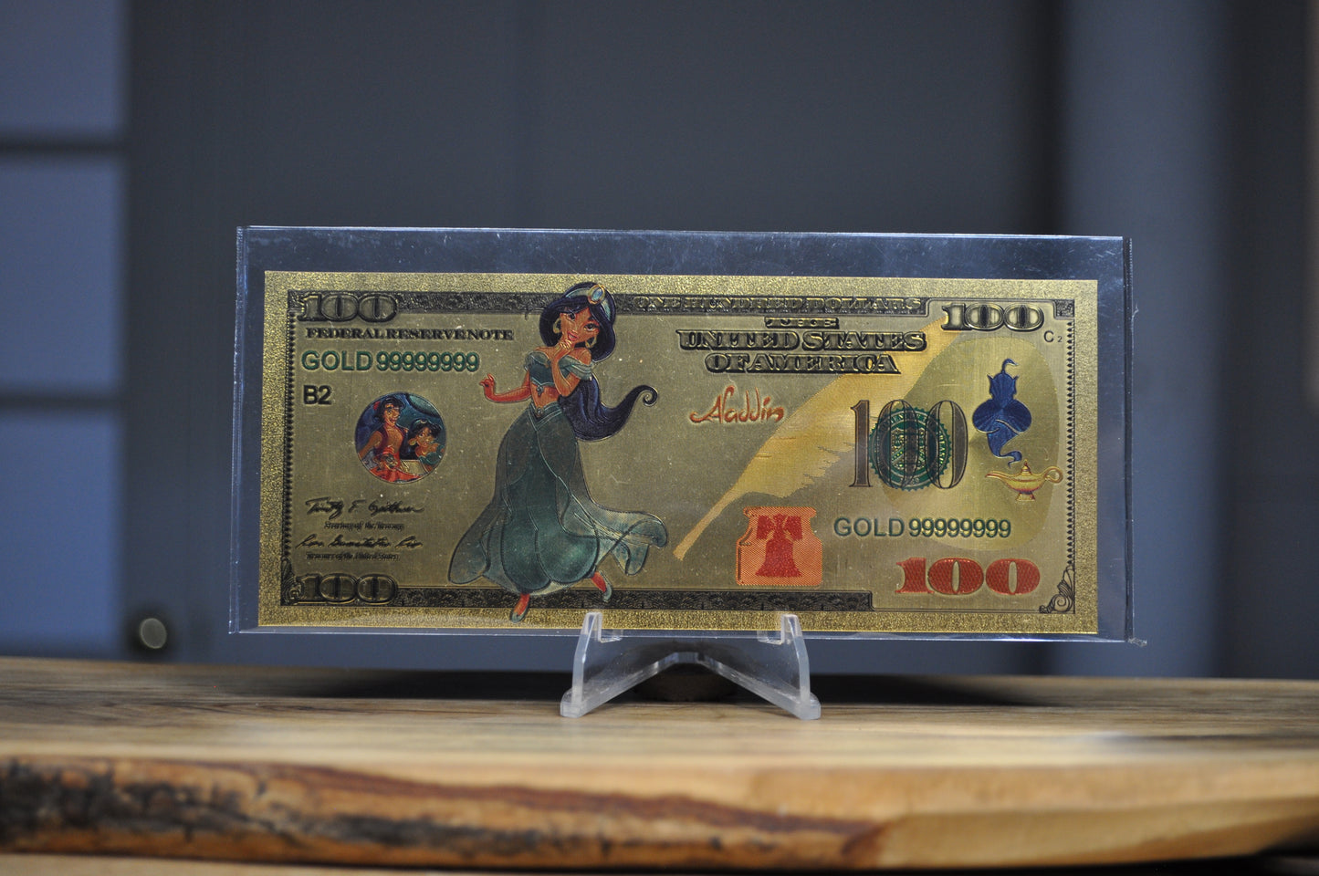 Disney novelty 24k Gold Foil 100$ Banknote With Certificate of Authenticity