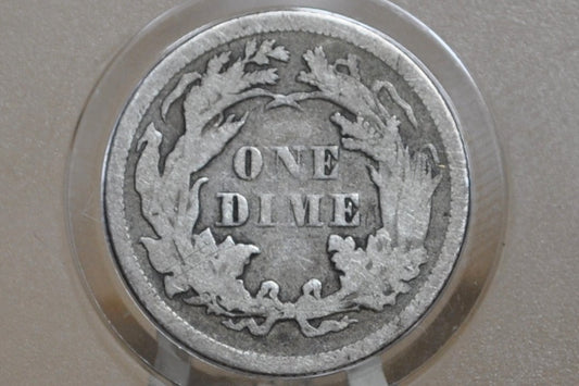 1868 Seated Liberty Dime - Fine Grade / Condition - 1868 Silver Dime / 1868 Liberty Seated Dime - US Dime 1868