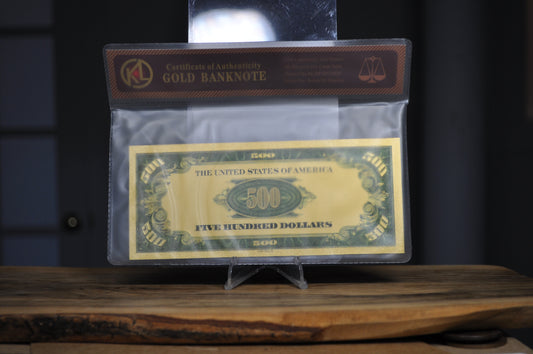 McKinley $500 Gold Banknote with COA