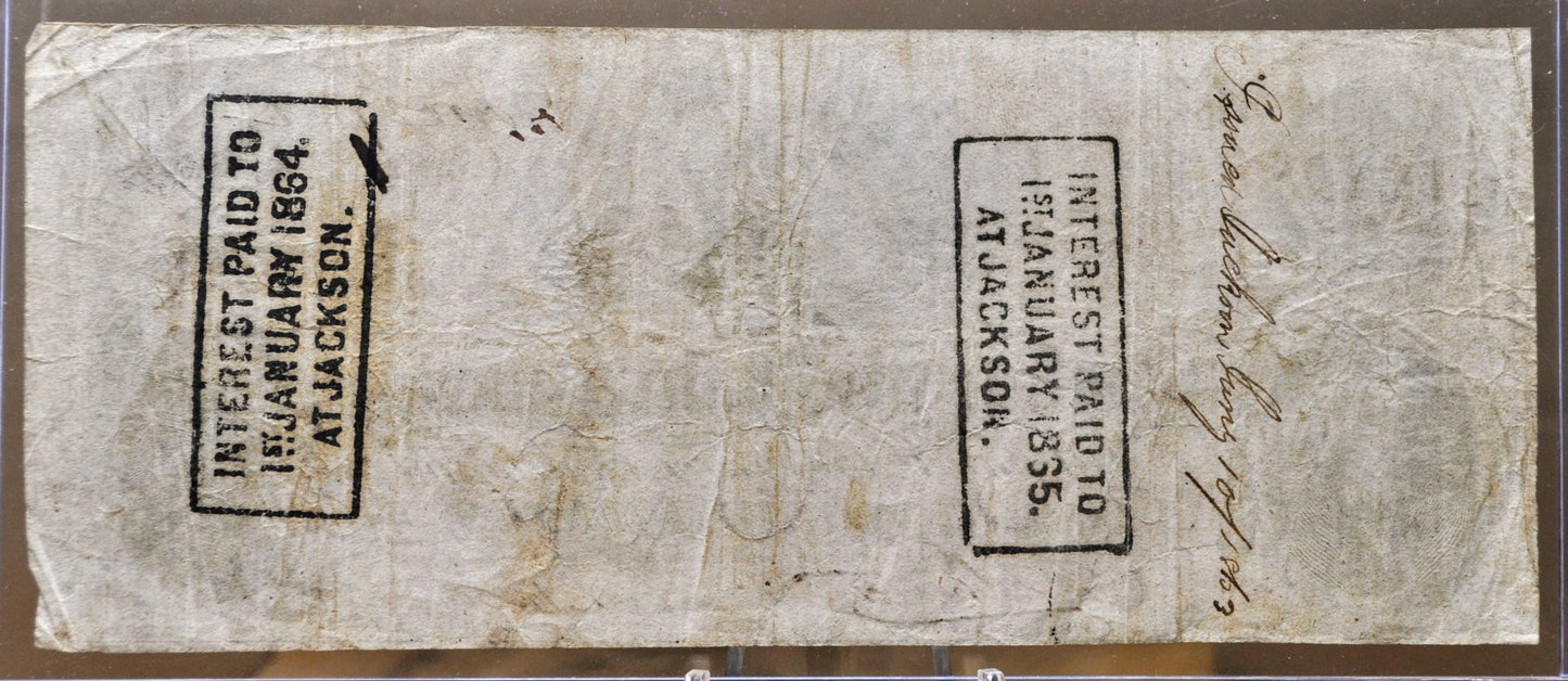 1862 Confederate States 100 Dollar Note - Interest Paid Stamps on Reverse - 1862 Civil War CSA One Hundred Dollar Banknote - CS-41/T-41