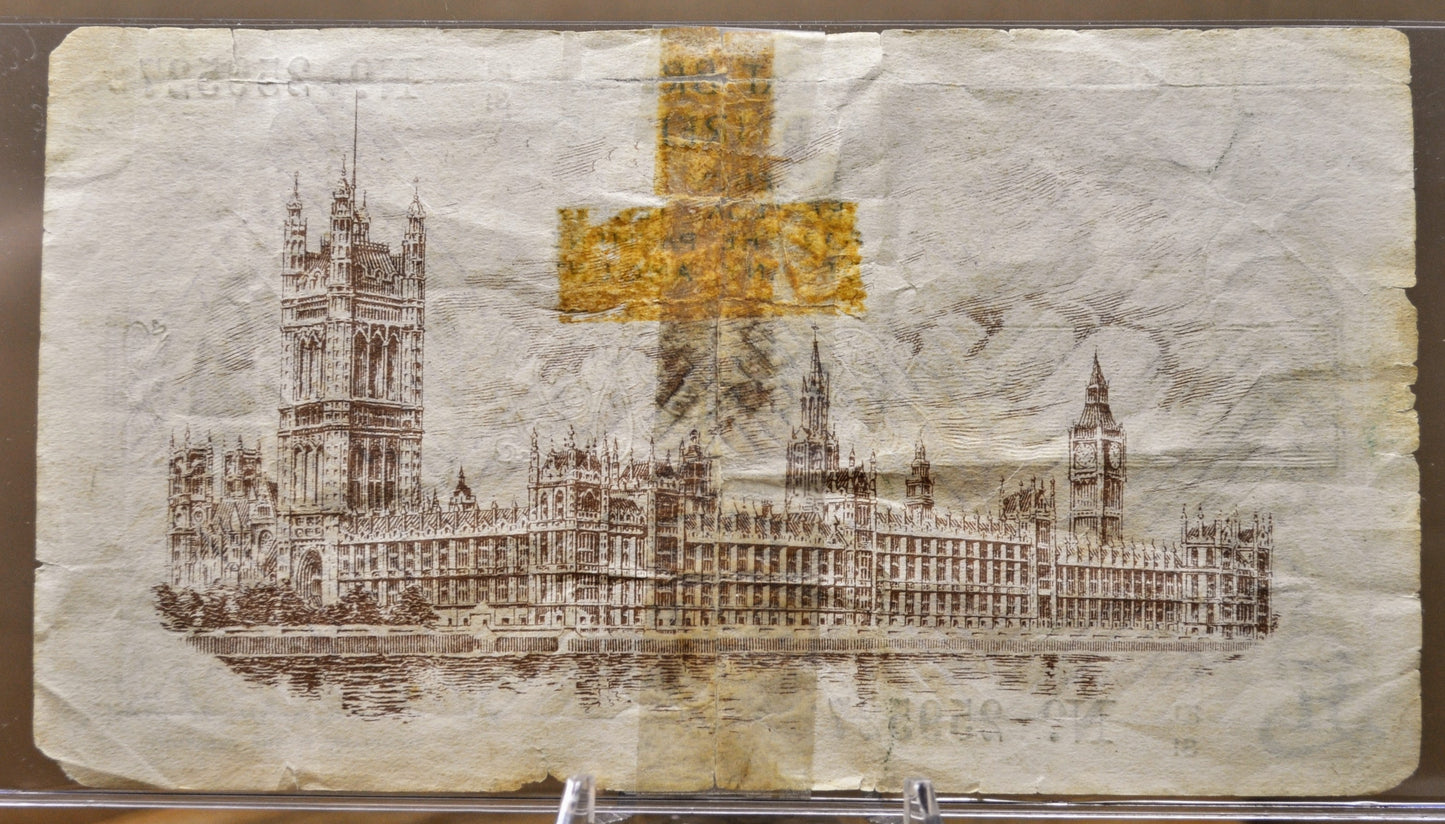 RARE 1922-23 United Kingdom of Great Britain and Ireland 1 Pound Note - Subscript Series - 1922 United Kingdom One Pound Note - P#359