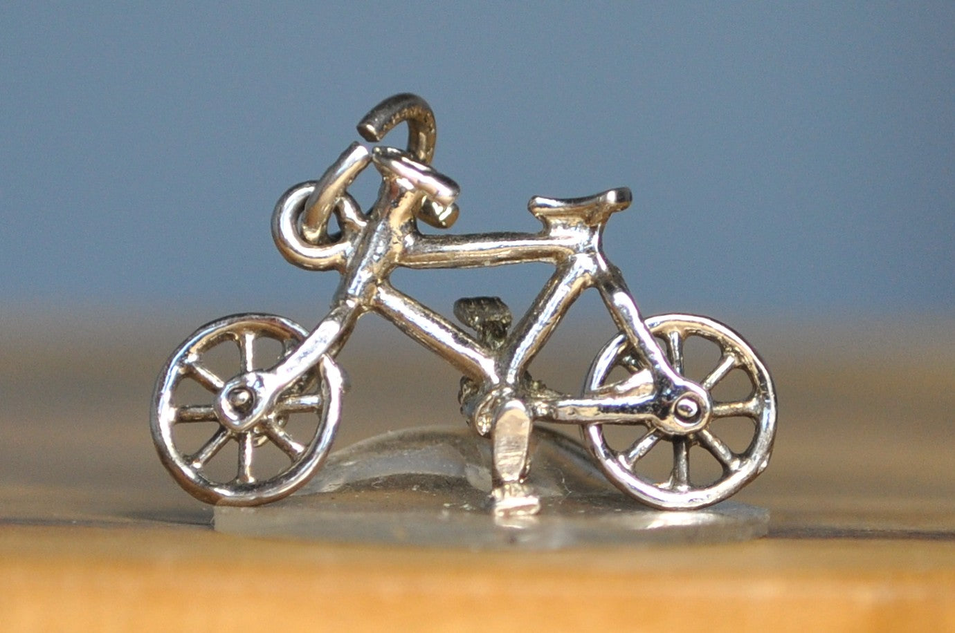 Antique Sterling Silver Bicycle Pendant - Vintage Bike In Sterling Silver Charm