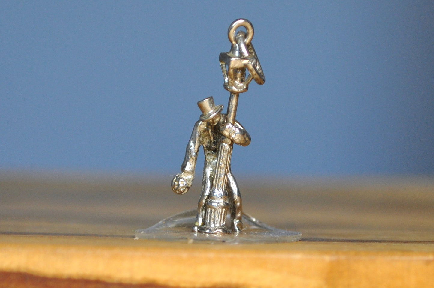 Antique Sterling Silver Drunk Man On A Lamppost Charm - Vintage Sterling Mardi Gras Tipsy Drinking Man - Hollywood & Vine Charm