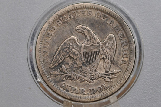 1856 Seated Liberty Quarter, Fine Grade / Condition, Great Reverse Detail, 1856 Silver Quarter 1856 Liberty Seated Quarter; Historic Coin Type, Great Collection Addition
